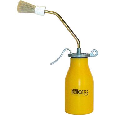 Plastic oil can with brush